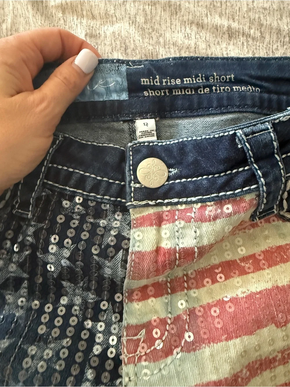 love, Fire denim shorts